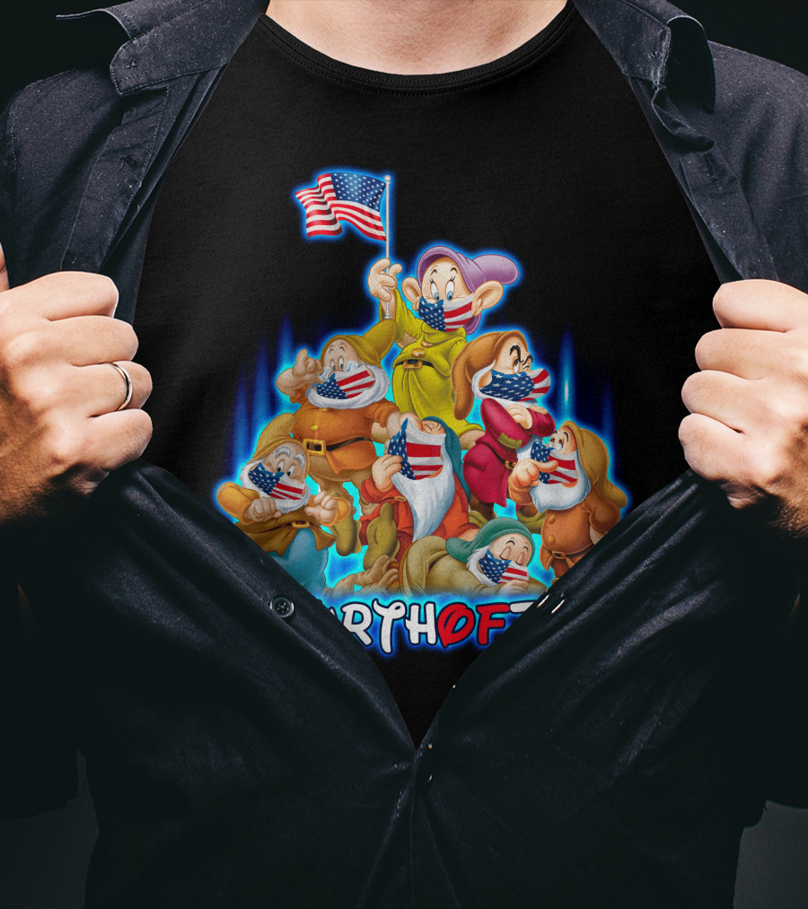 FourthofJuly Seven Dwarfs Patriotic Celebration With American Flag T-Shirt