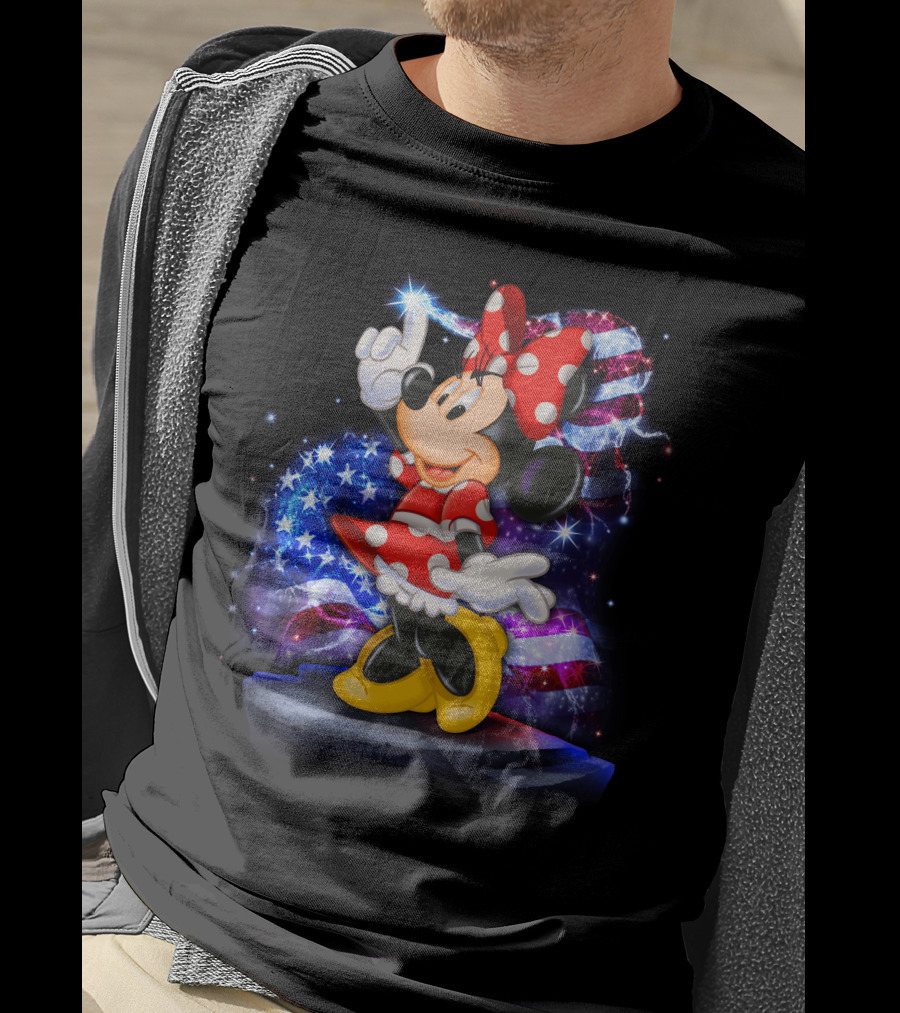 Minnie Mouse July Patriotic Bling T-Shirt