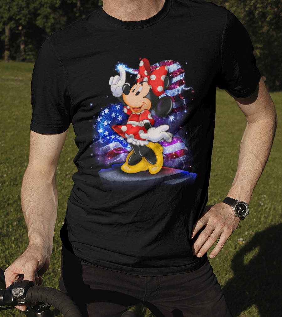 Minnie Mouse July Patriotic Bling T-Shirt