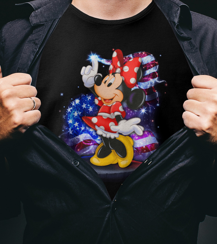 Minnie Mouse July Patriotic Bling T-Shirt