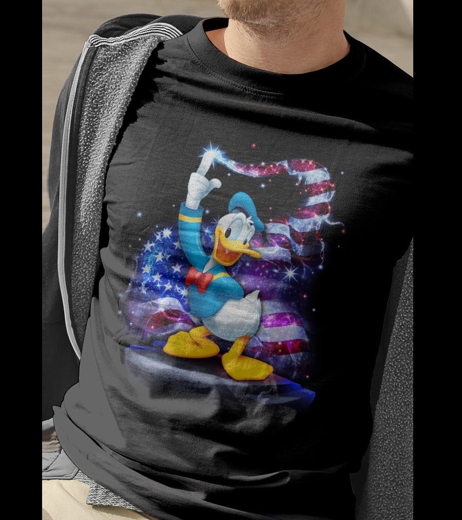 Donald Bling Patriotic July Celebration With Sparkling American Flag T-Shirt