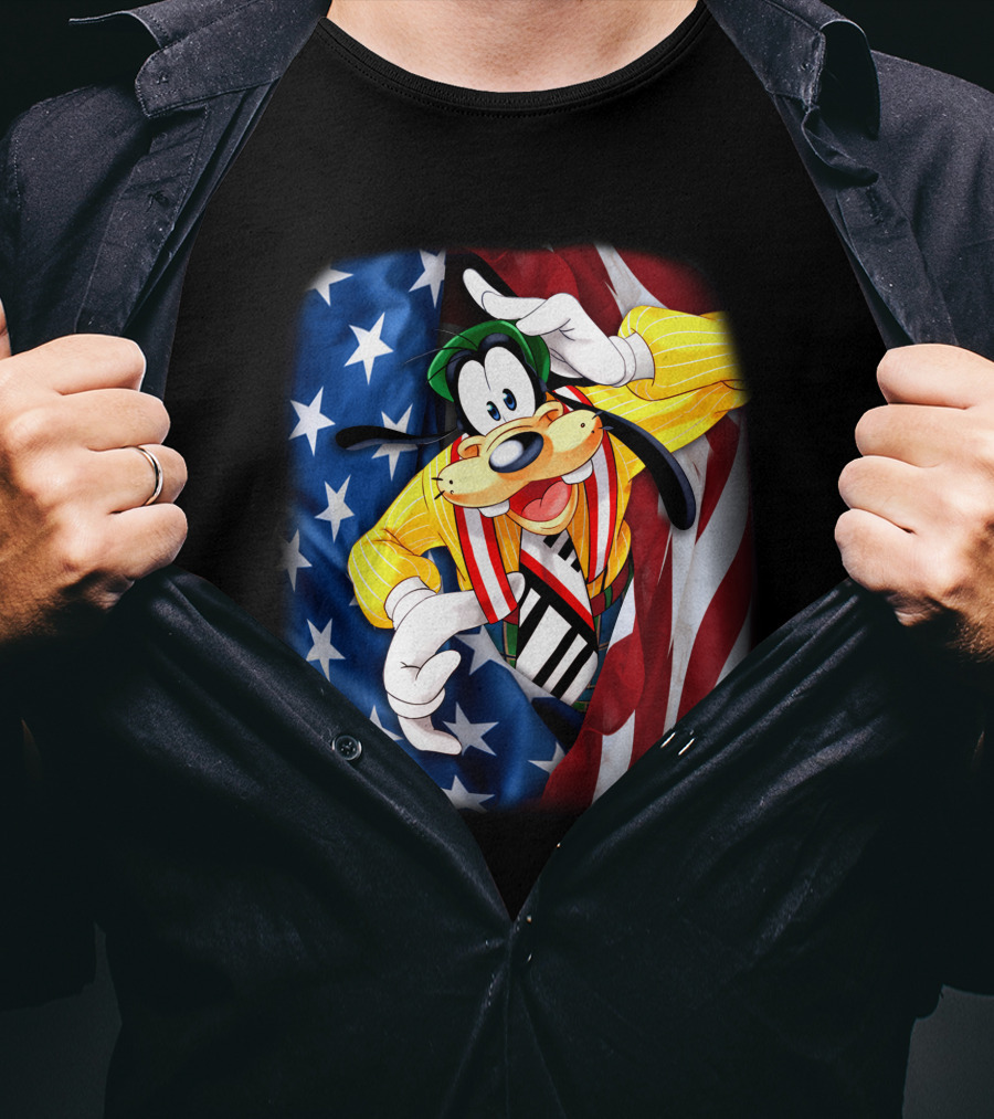 Goofy American Flag Fourth Of July T-Shirt