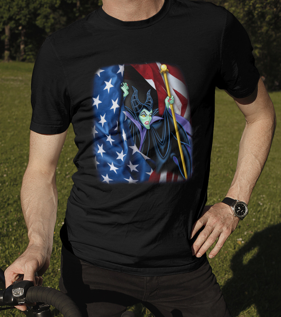 Maleficent Holding Scepter With American Flag Fourth Of July T-Shirt