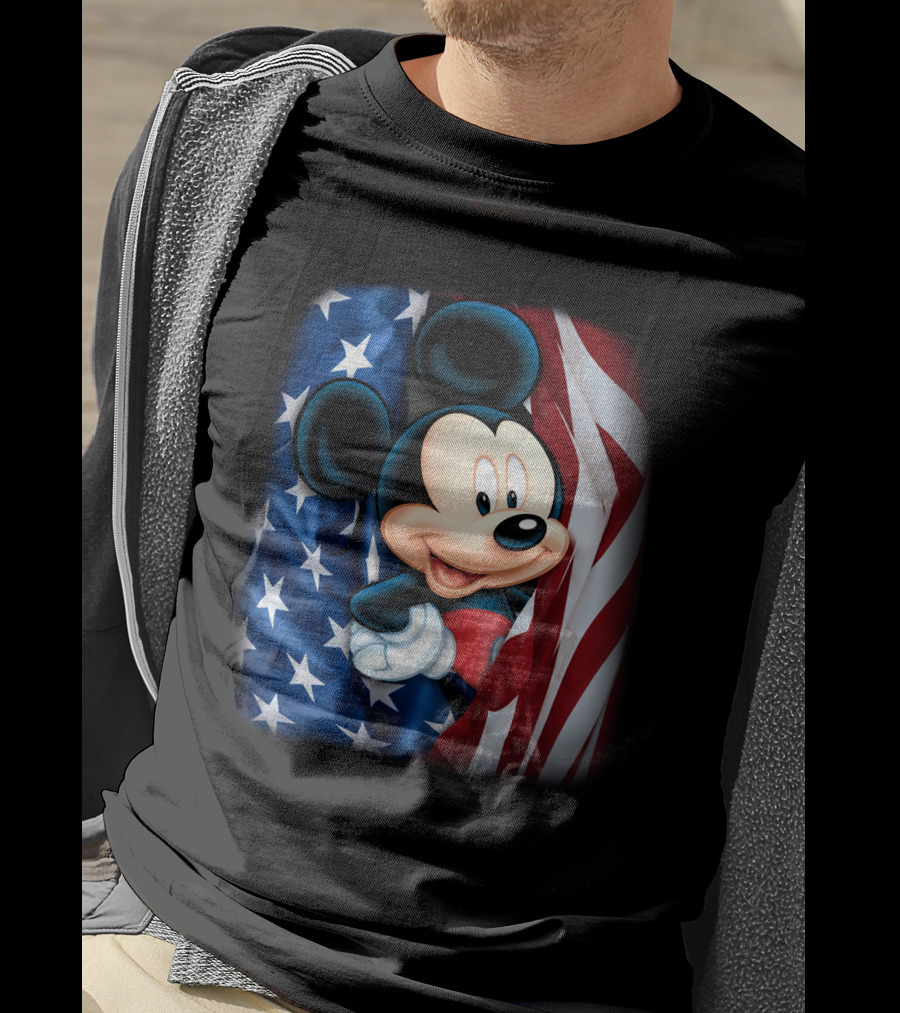 Mickey Mouse American Flag Fourth Of July T-Shirt