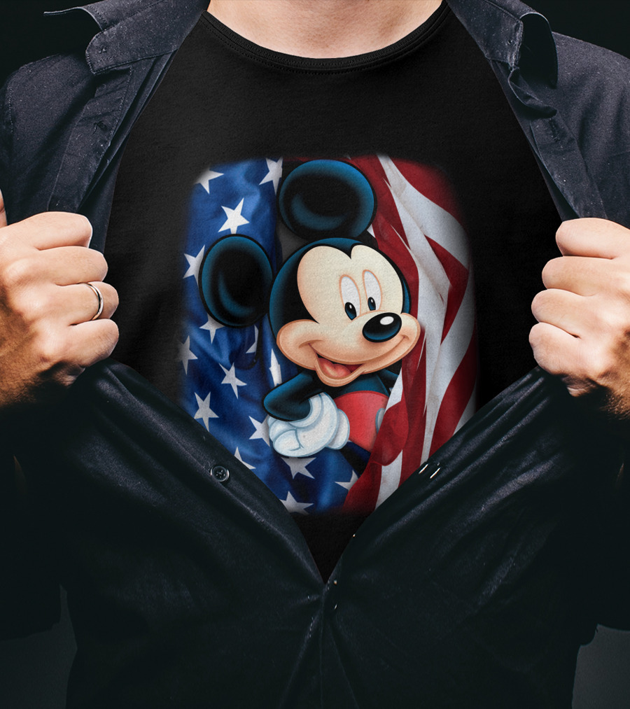 Mickey Mouse American Flag Fourth Of July T-Shirt