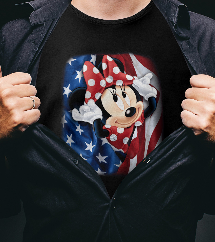 Minnie Mouse Stars And Stripes Fourth Of July T-Shirt