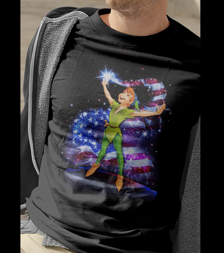 Peter Pan Bling USA Flag July T-Shirt