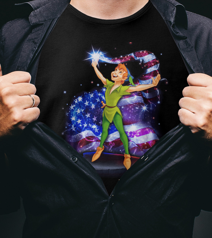 Peter Pan Bling USA Flag July T-Shirt