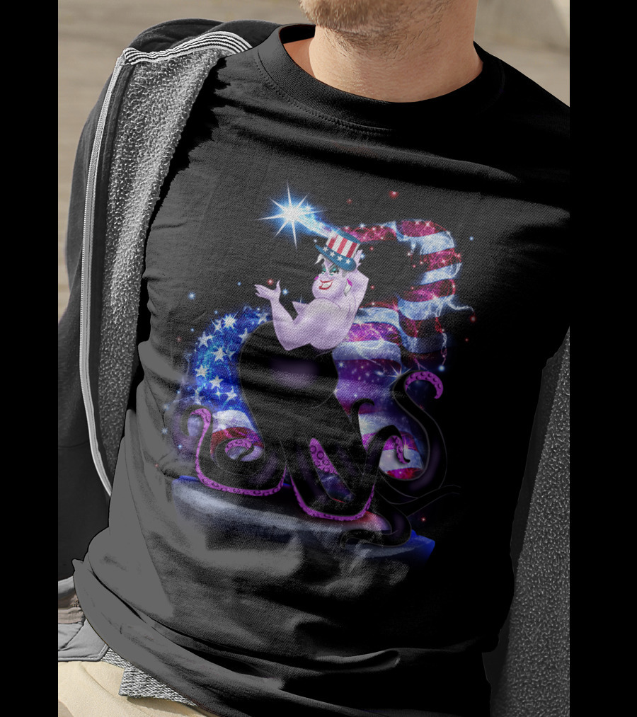 Ursula American Flag Patriotic Bling July T-Shirt