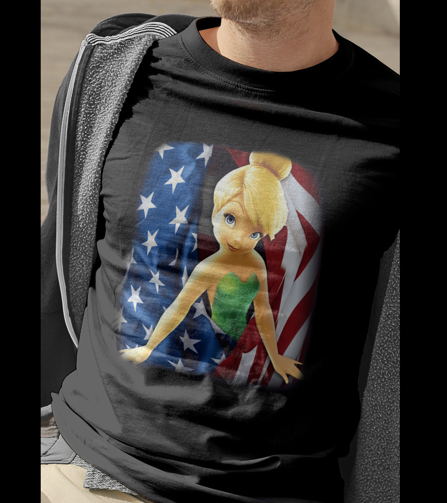 Tinkerbell American Flag Fourth Of July T-Shirt