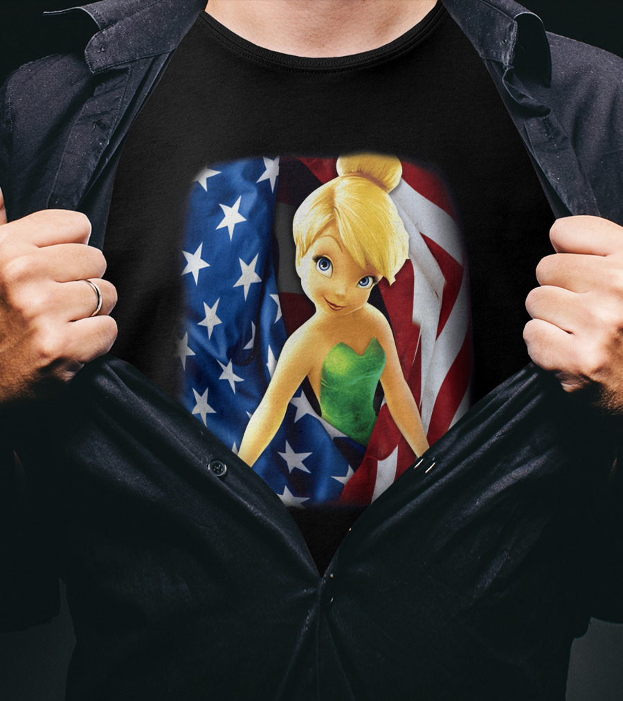 Tinkerbell American Flag Fourth Of July T-Shirt