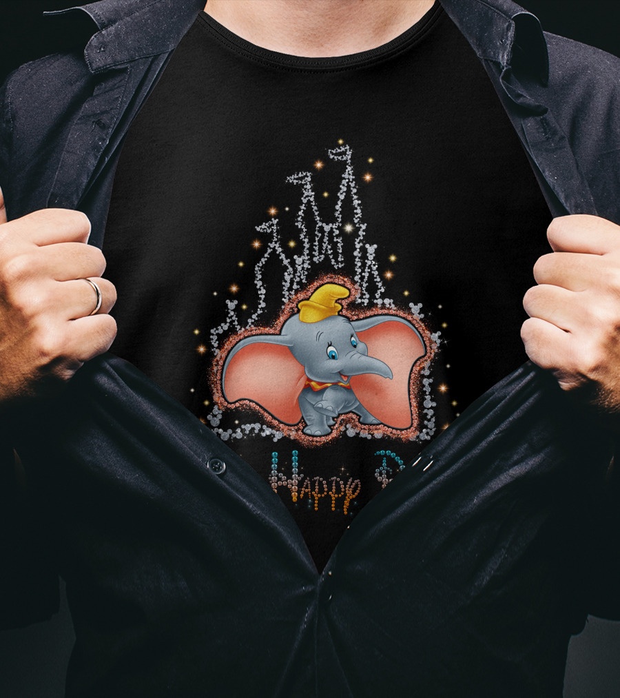 Dumbo My Happy Place Sparkling Castle Scene T-Shirt