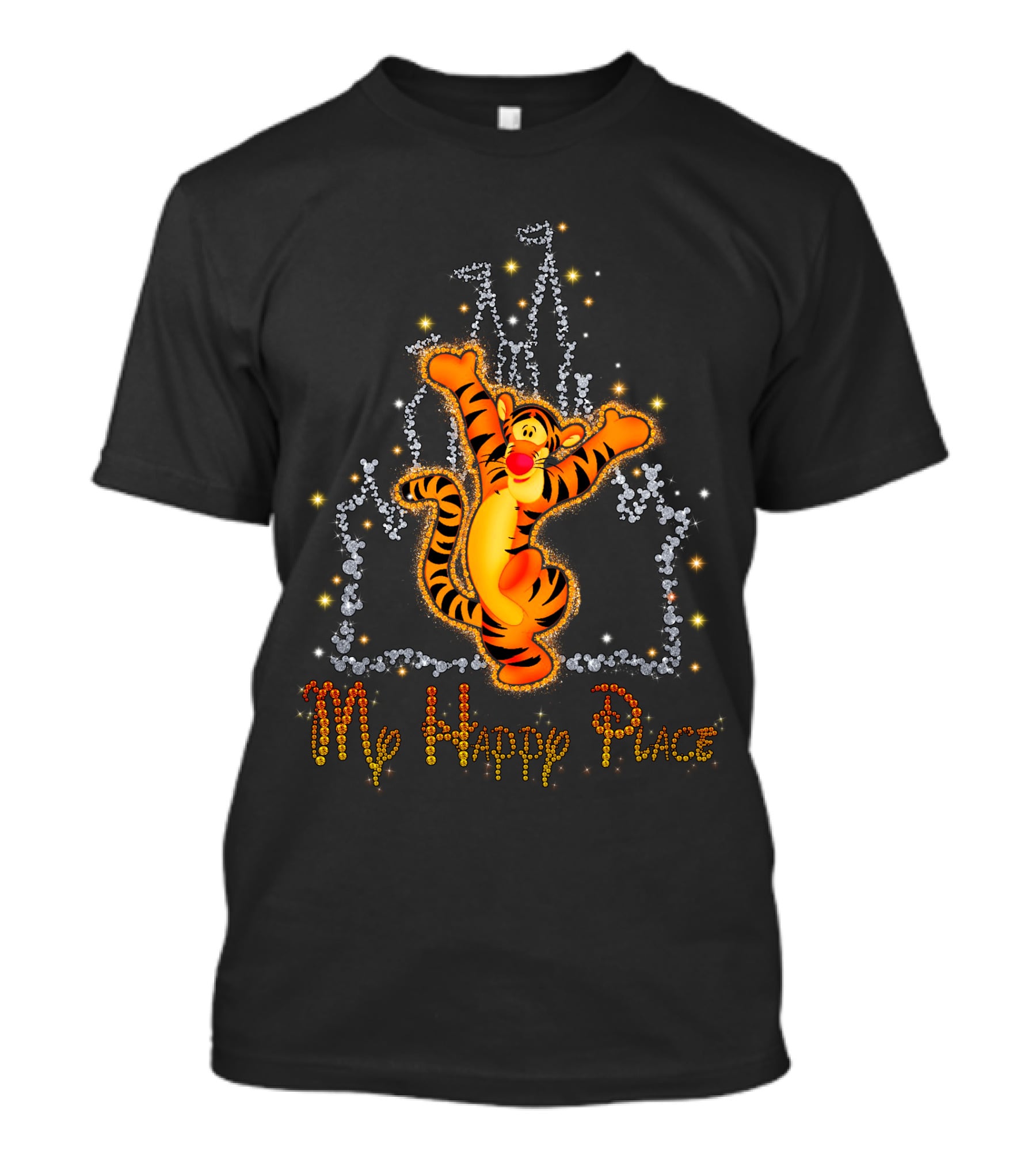 Tigger My Happy Place Sparkling Castle Disney T-Shirt