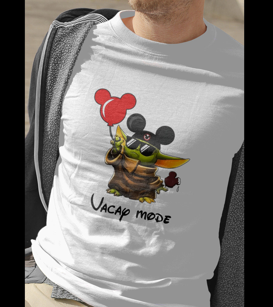 Mickey Ears Baby Yoda Vacay Mode Fun Balloon T-Shirt