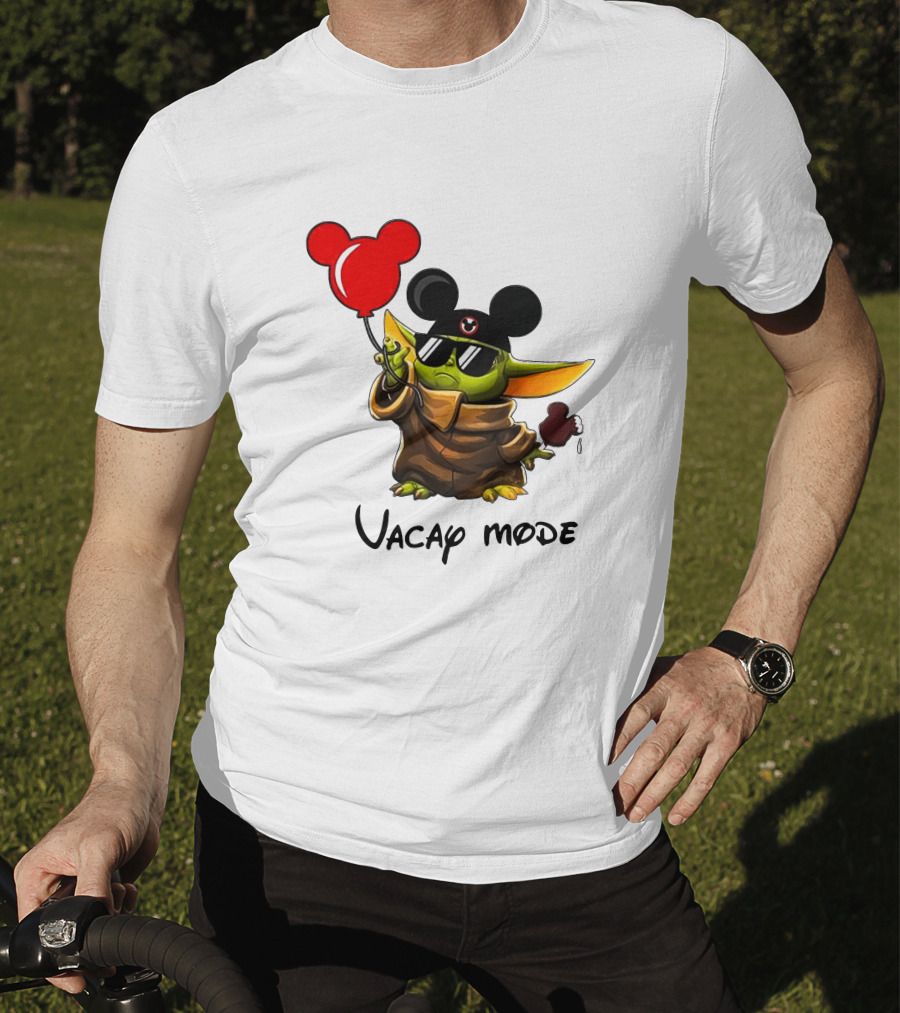 Mickey Ears Baby Yoda Vacay Mode Fun Balloon T-Shirt