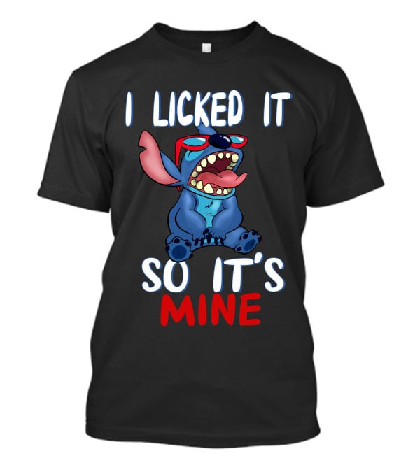 I Licked It So It's Mine Stitch Red Sunglasses T-Shirt