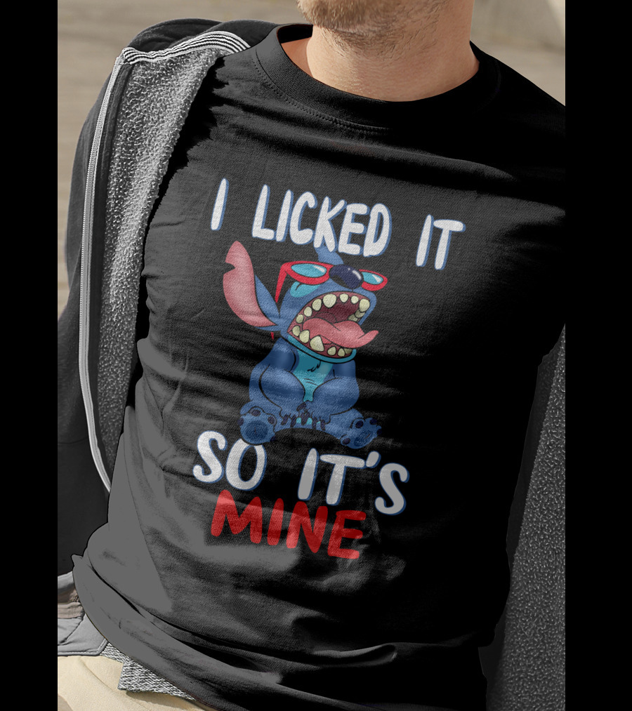 I Licked It So It's Mine Stitch Red Sunglasses T-Shirt