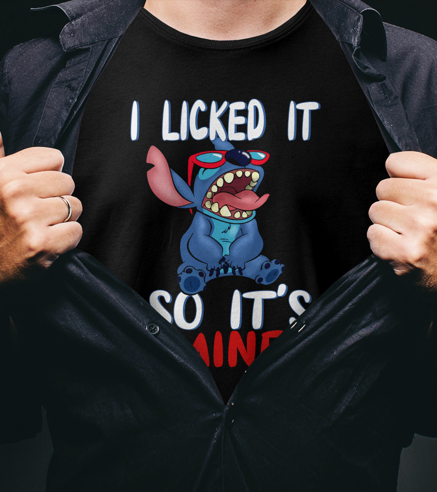 I Licked It So It's Mine Stitch Red Sunglasses T-Shirt