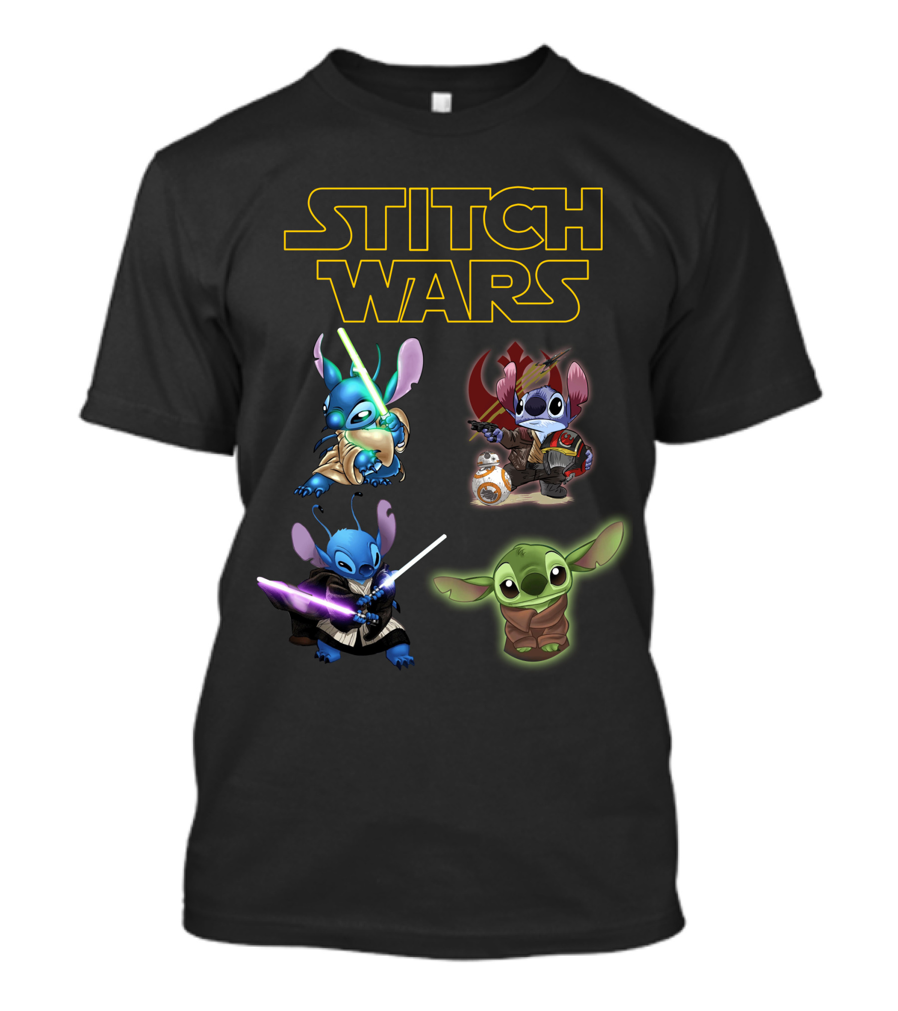 STITCH WARS Jedi Stitch And Baby Alien Crossover T-Shirt