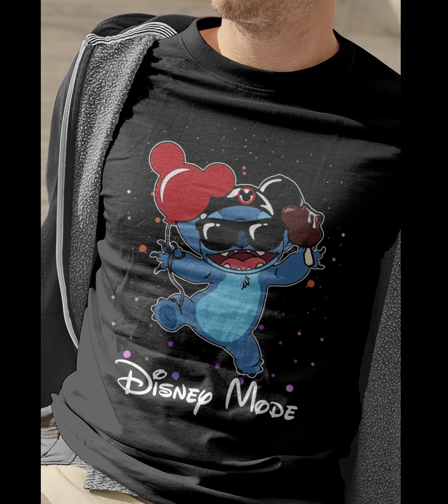 Disney Mode Stitch Ice Cream Balloon Fun T-Shirt