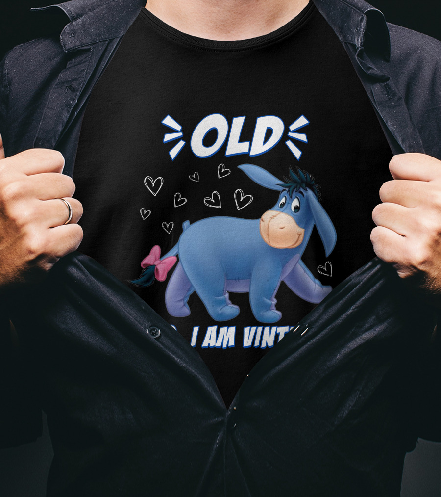 Eeyore Old No I Am Vintage Hearts T-Shirt