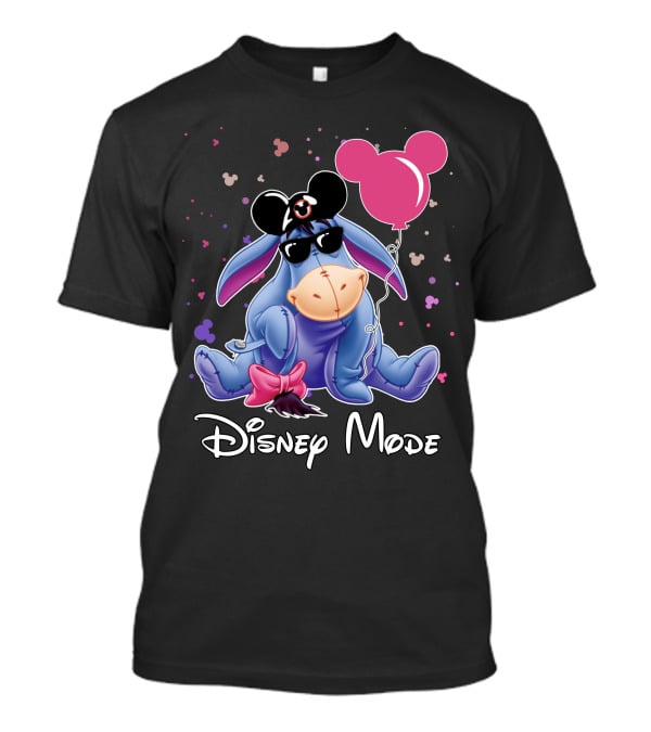 Disney Mode Eeyore With Mickey Balloon And Sunglasses T-Shirt