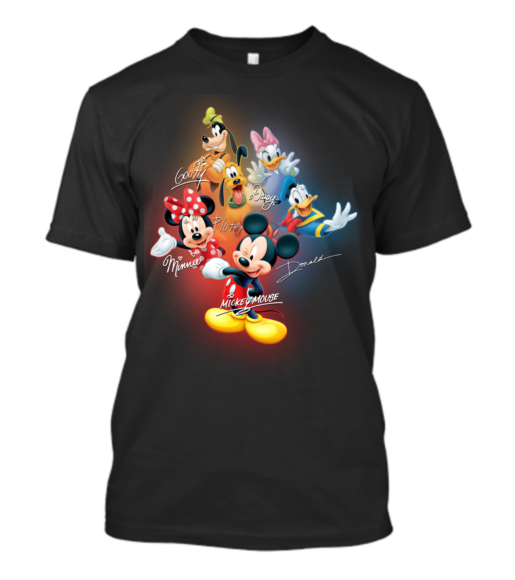 Mickey Mouse Minnie Pluto Goofy Daisy Donald Signatures T-Shirt