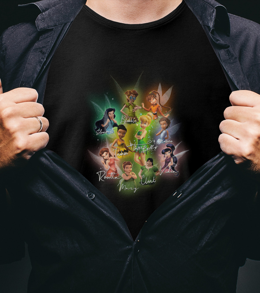 Tinkerbell Rosetta Silvermist Iridessa Vidia Fawn Periwinkle Clank Bobble May Mattias T-Shirt