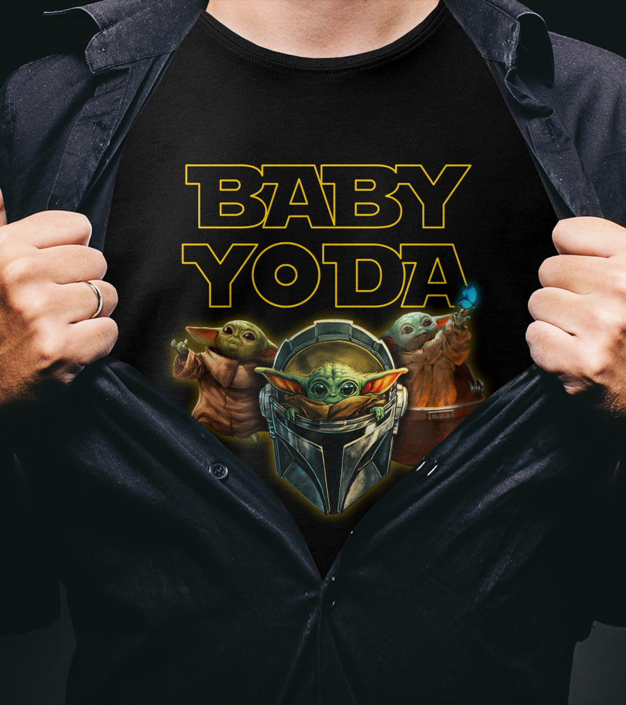 BABY YODA Star Wars The Mandalorian Grogu Trio T-Shirt