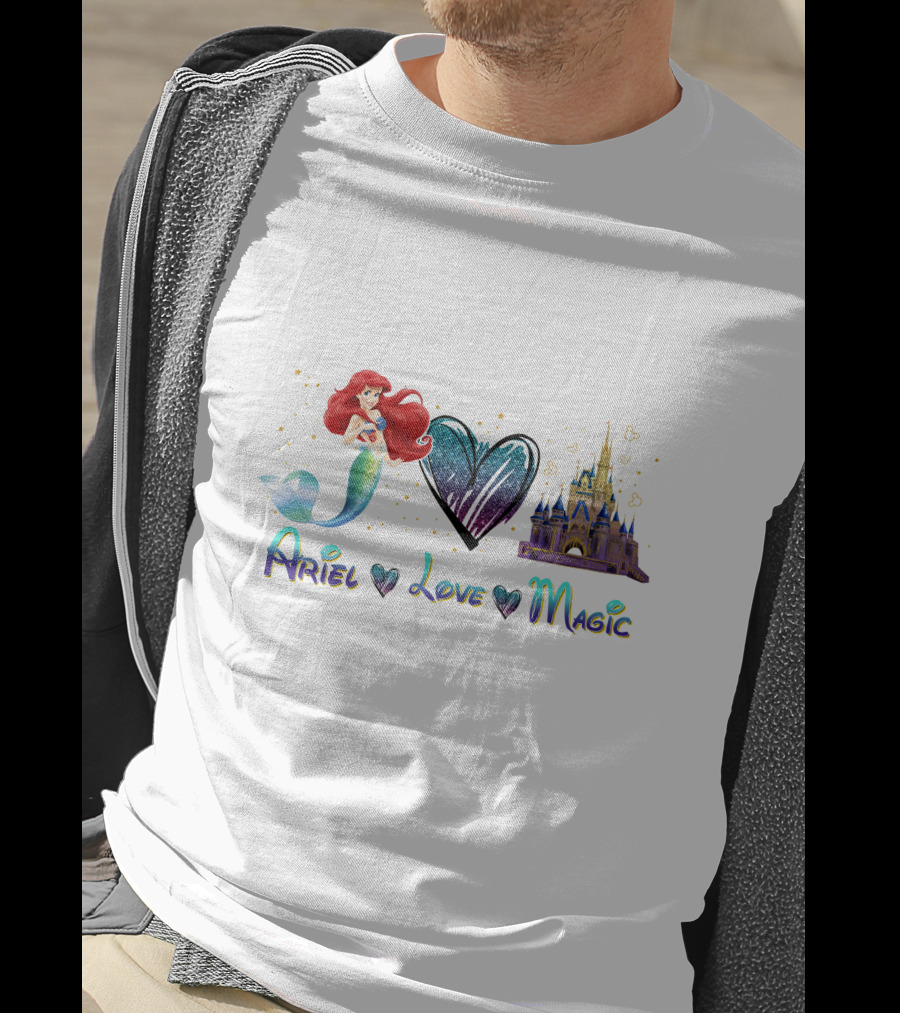 Ariel Love Magic Heart Castle Disney T-Shirt