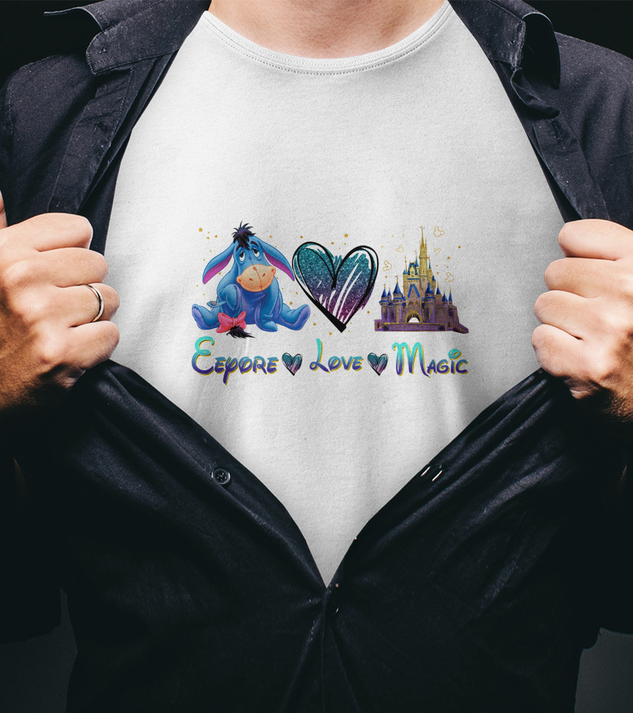 Eeyore Love Magic Heart And Castle T-Shirt