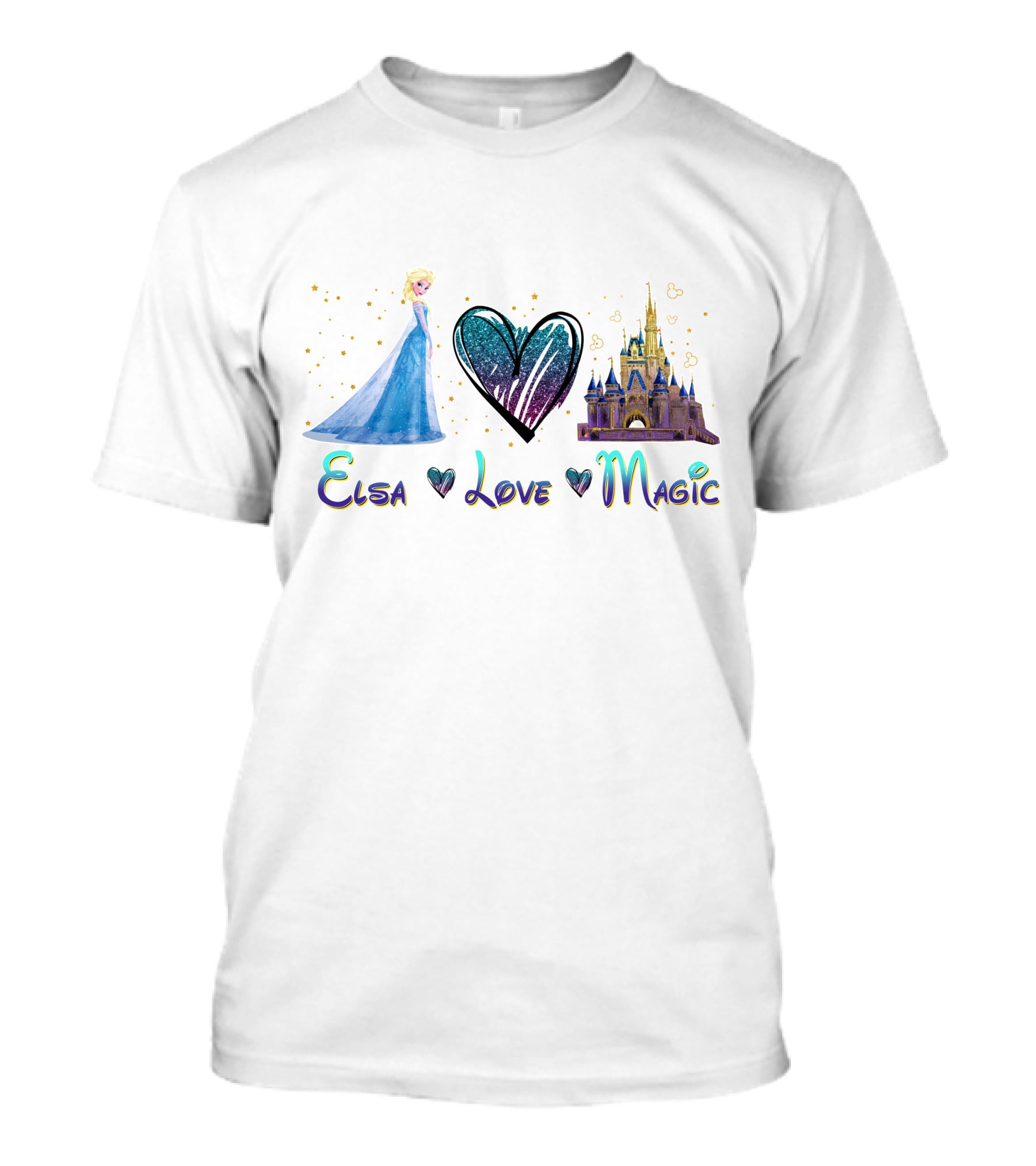 Elsa Love Magic Heart Castle Fantasy T-Shirt