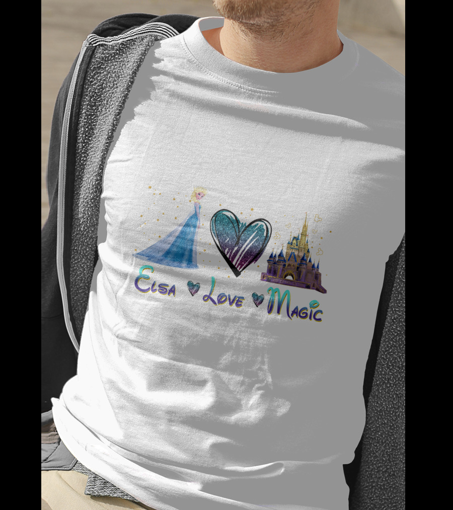 Elsa Love Magic Heart Castle Fantasy T-Shirt