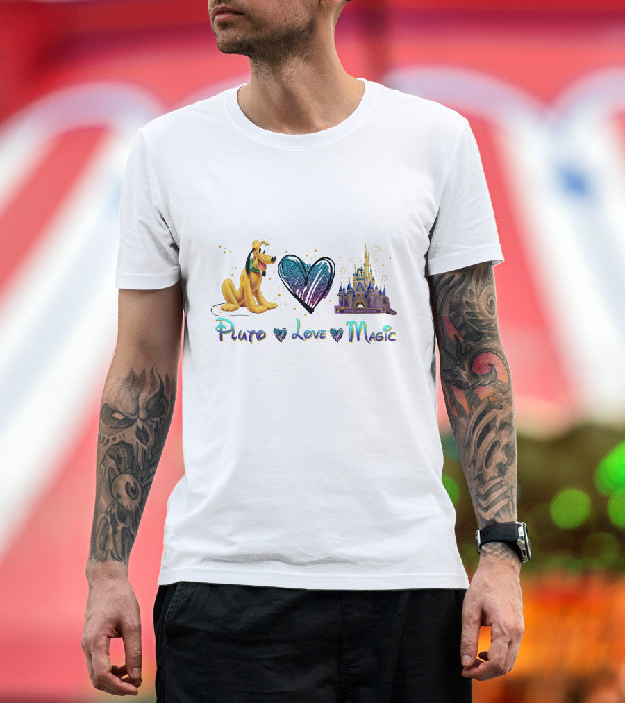 Pluto Love Magic Castle Heart T-Shirt