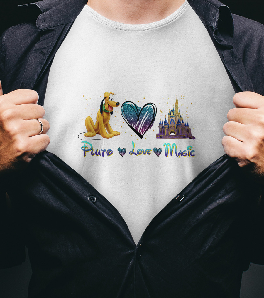 Pluto Love Magic Castle Heart T-Shirt