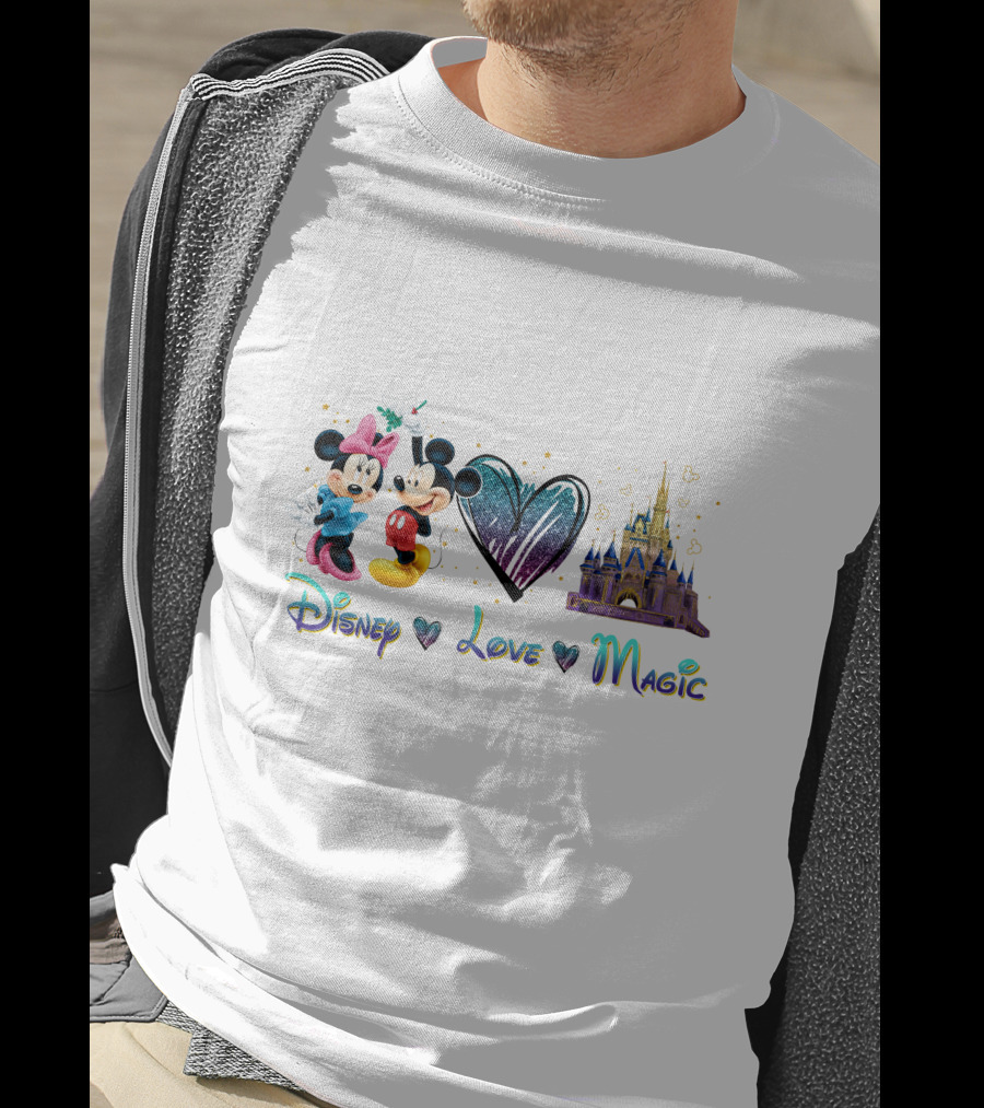 Disney Love Magic Mickey Minnie Castle T-Shirt