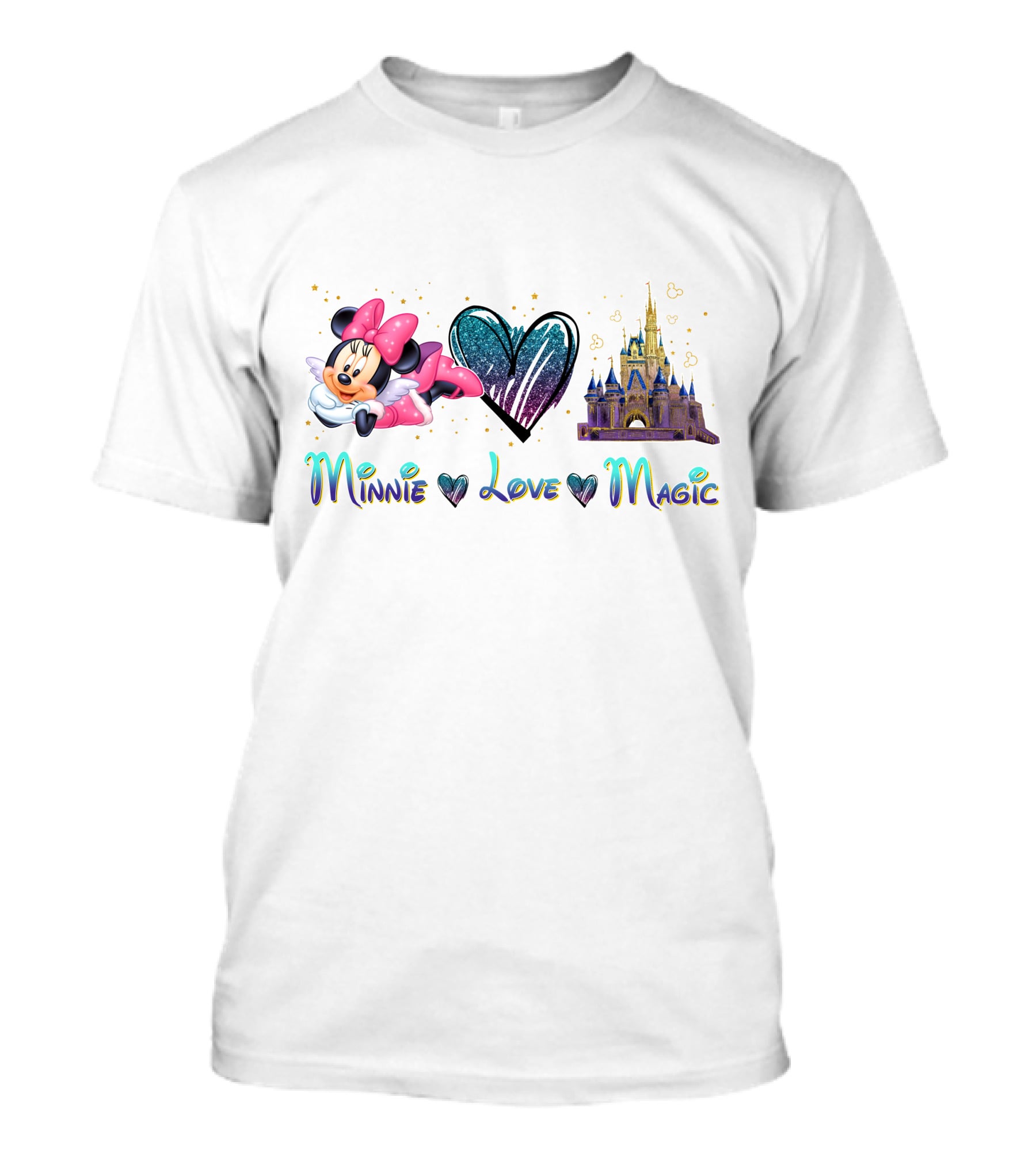 Minnie Love Magic Heart Castle Fantasy T-Shirt