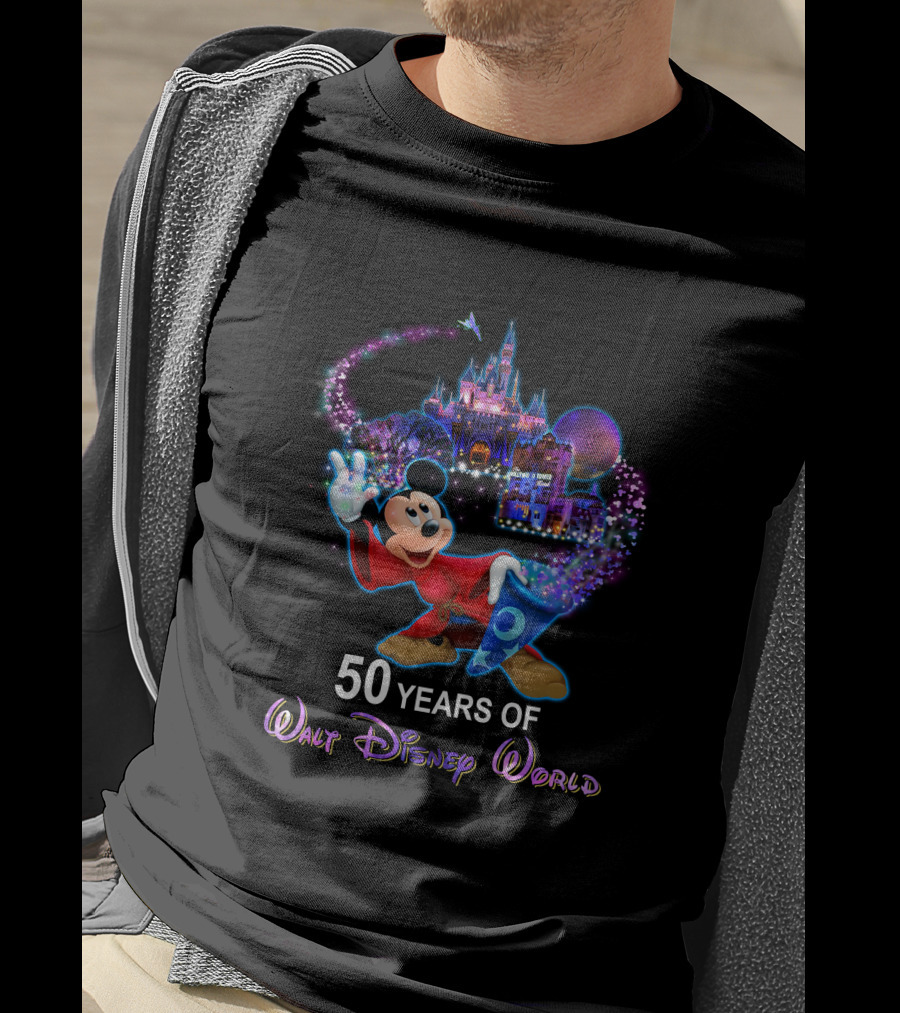 50 Years Of Walt Disney World Mickey Fantasia T-Shirt
