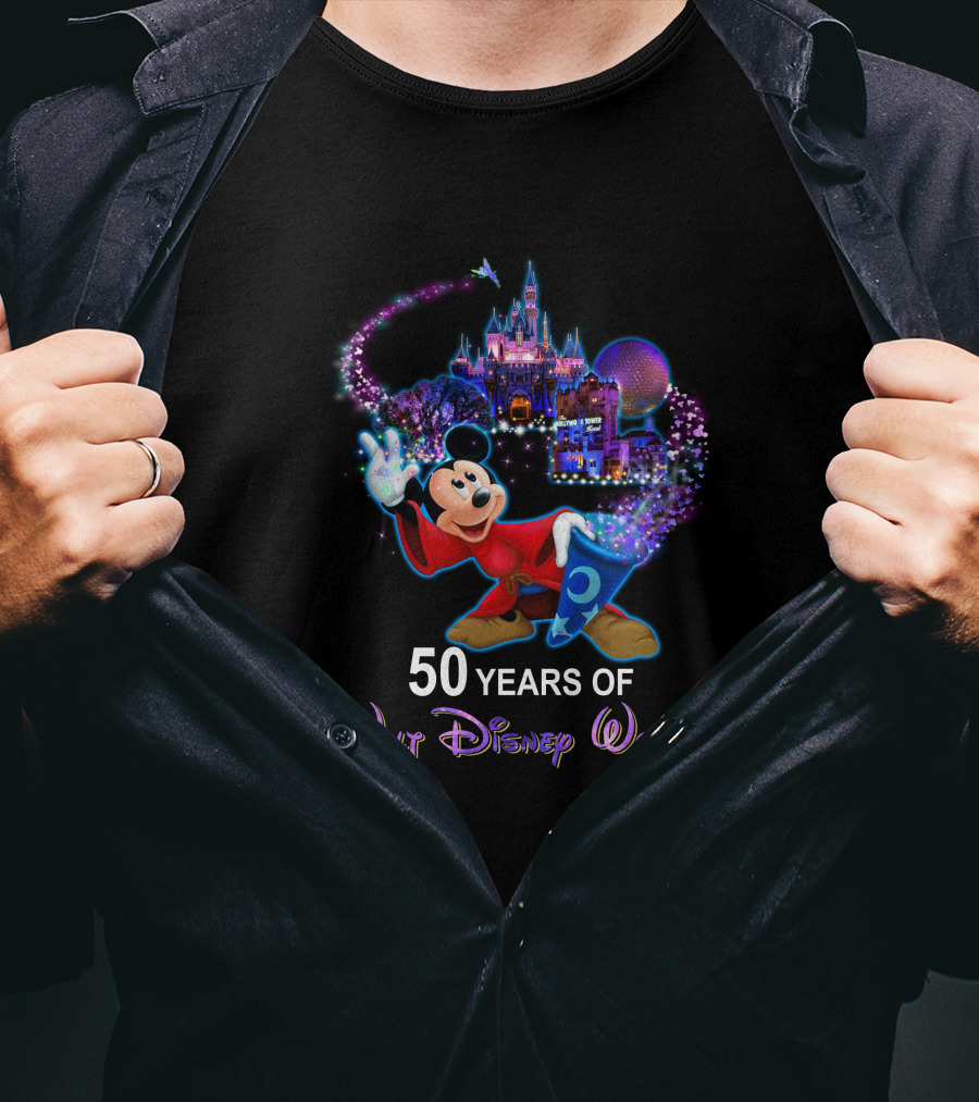 50 Years Of Walt Disney World Mickey Fantasia T-Shirt