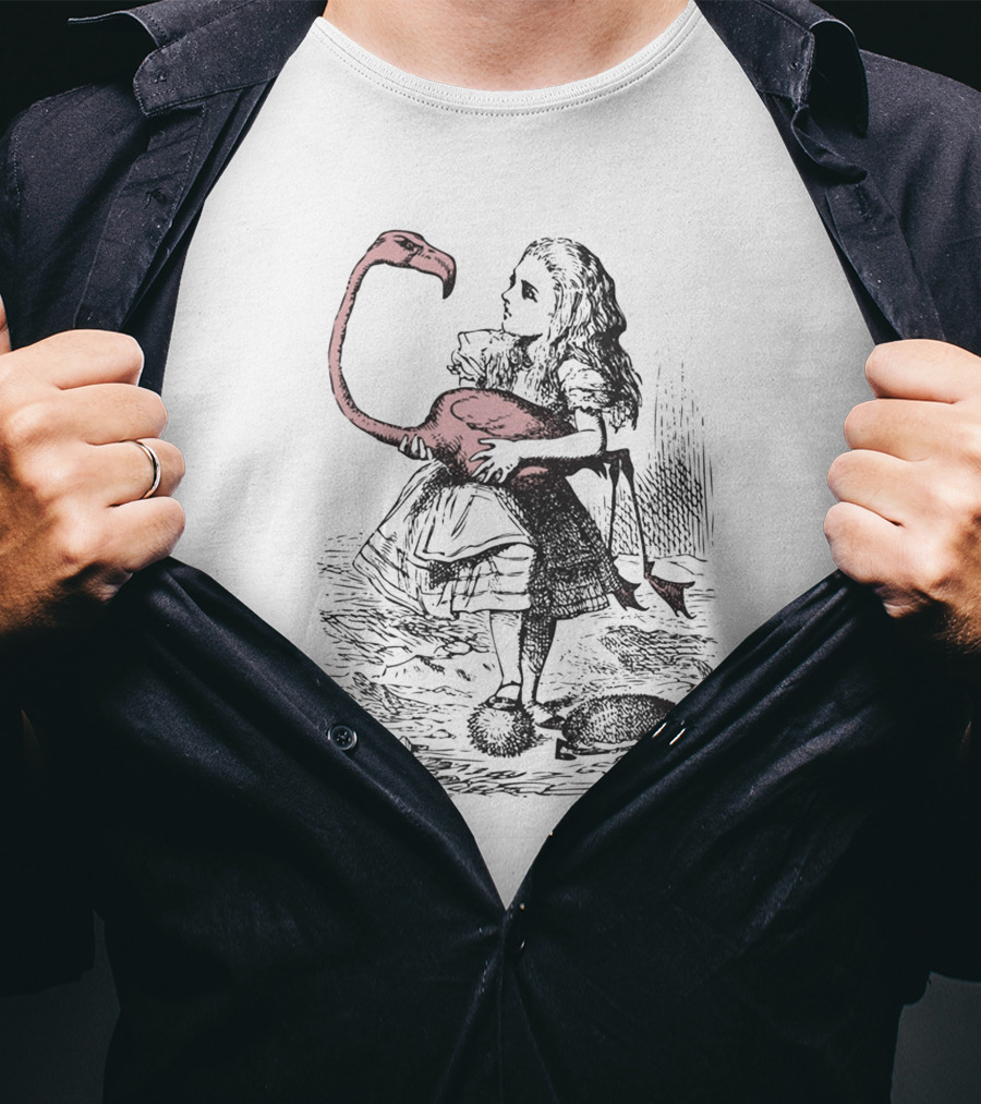 Alice Flamingo Croquet Wonderland T-Shirt