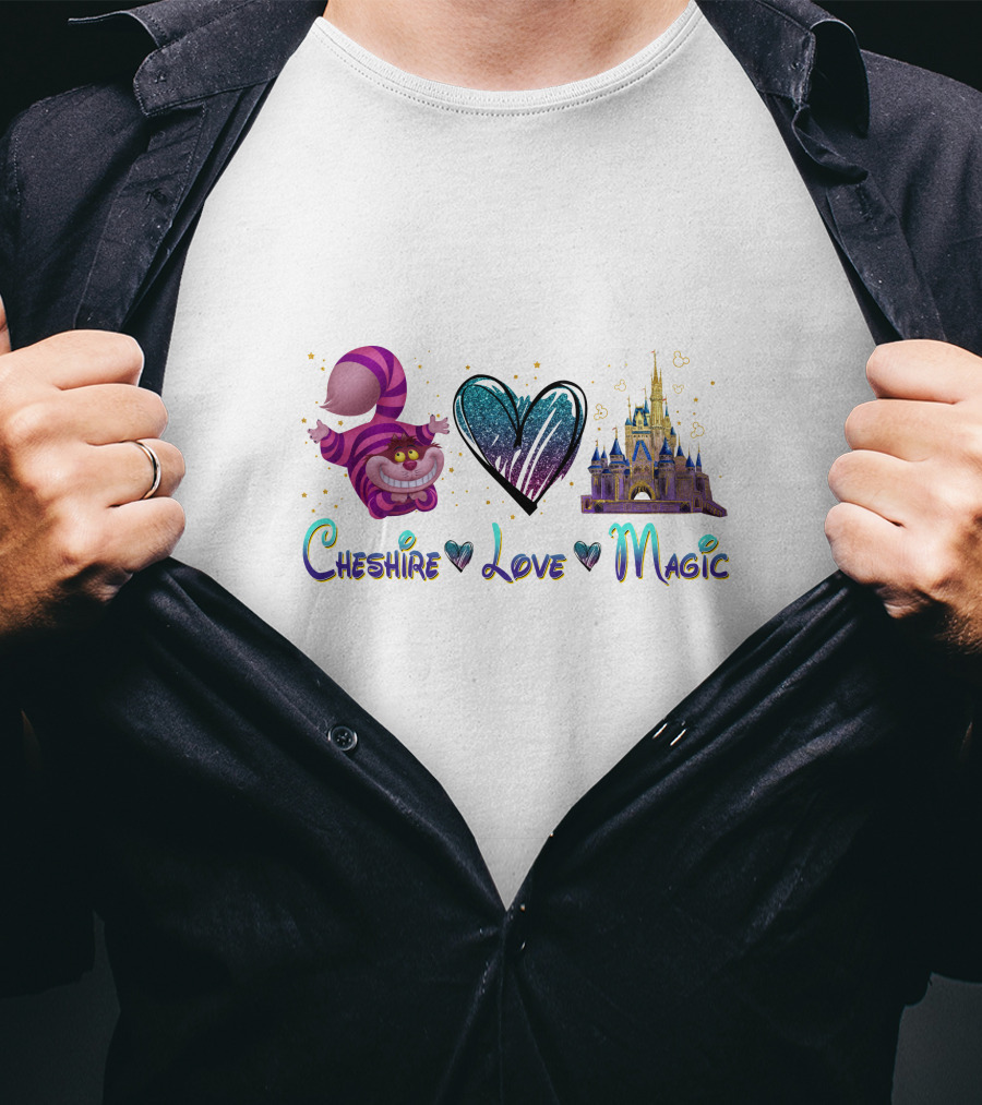 Cheshire Love Magic Heart Castle Wonderland T-Shirt