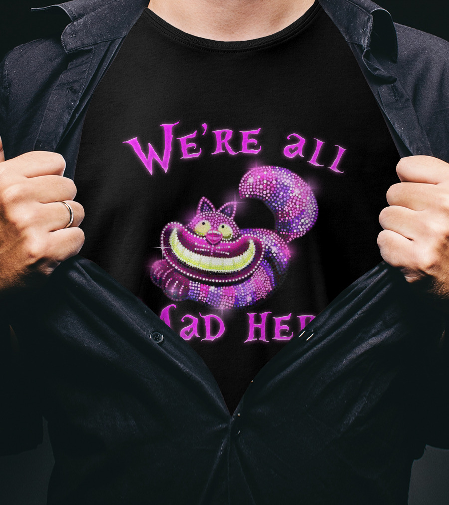 We're All Mad Here Cheshire Cat Crystal T-Shirt