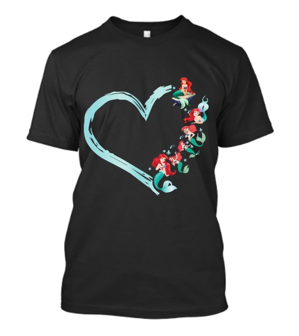 Ariel Heart Shaped Mermaid Collection T-Shirt