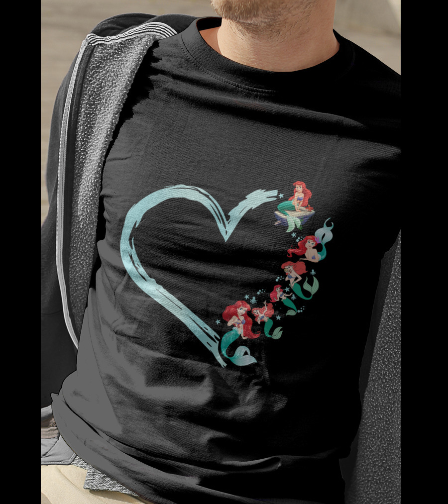 Ariel Heart Shaped Mermaid Collection T-Shirt