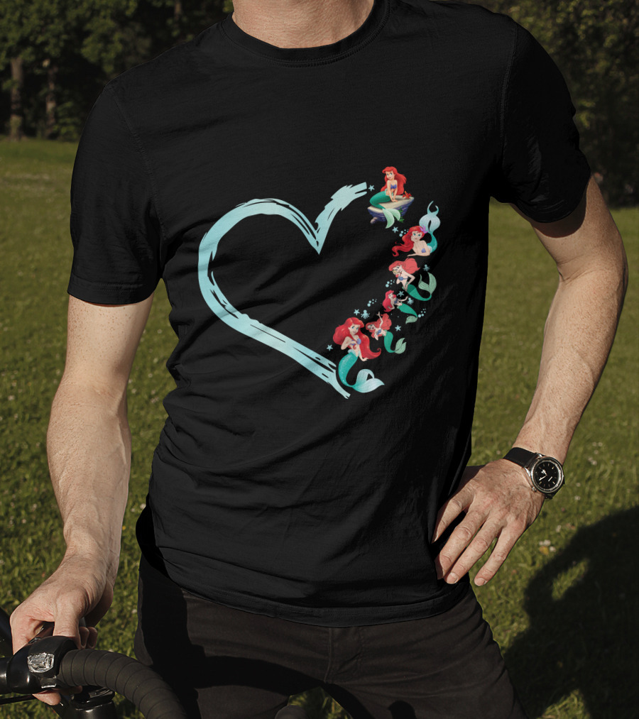 Ariel Heart Shaped Mermaid Collection T-Shirt