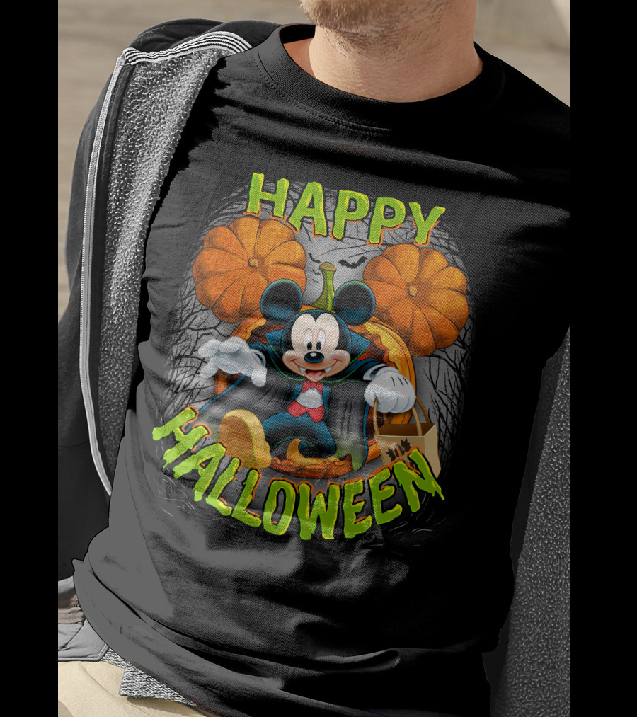 Happy Halloween Mickey Pumpkin Trick-or-Treating T-Shirt