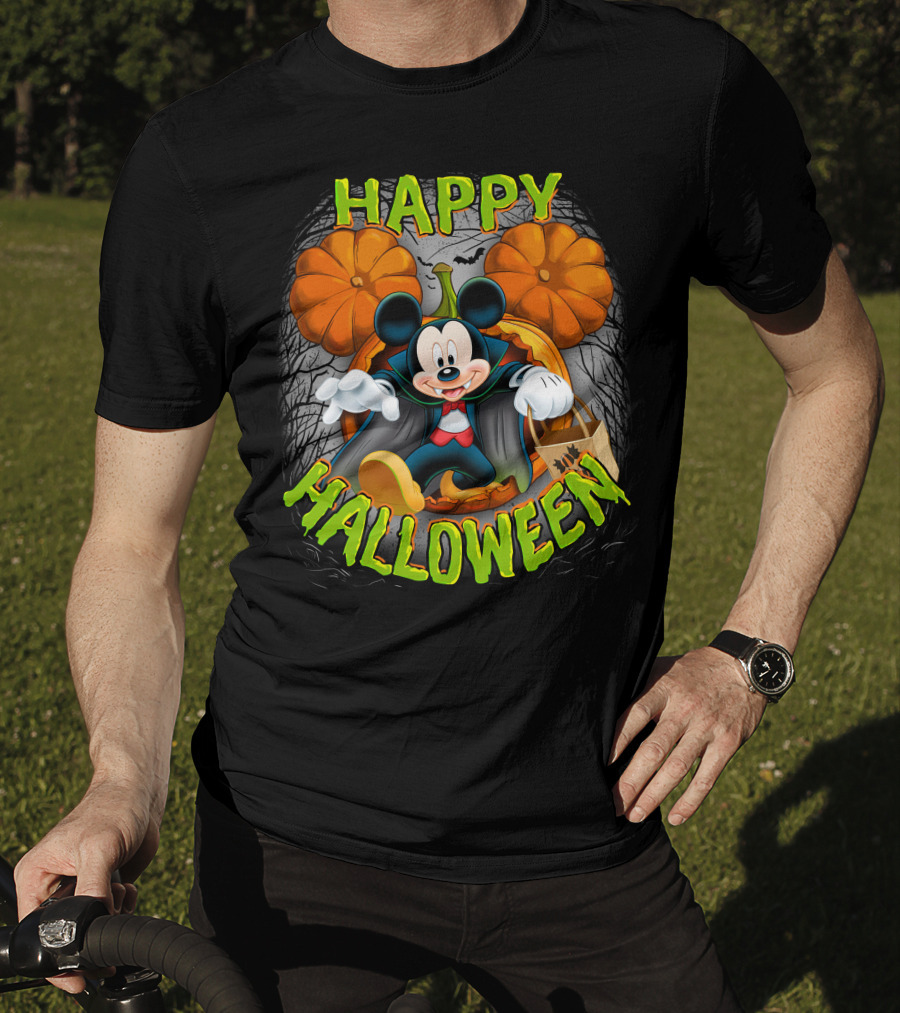Happy Halloween Mickey Pumpkin Trick-or-Treating T-Shirt