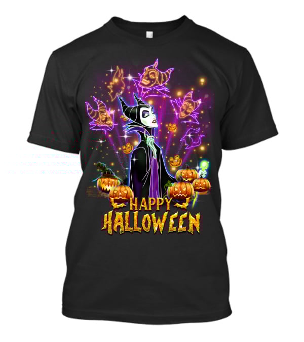 Happy Halloween Maleficent Pumpkin Fireworks T-Shirt