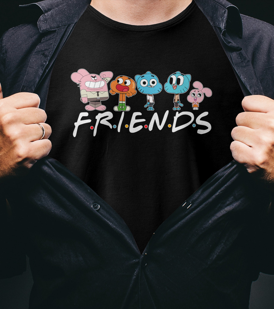 The Amazing World Of Gumball Friends Characters Gathered Together T-Shirt