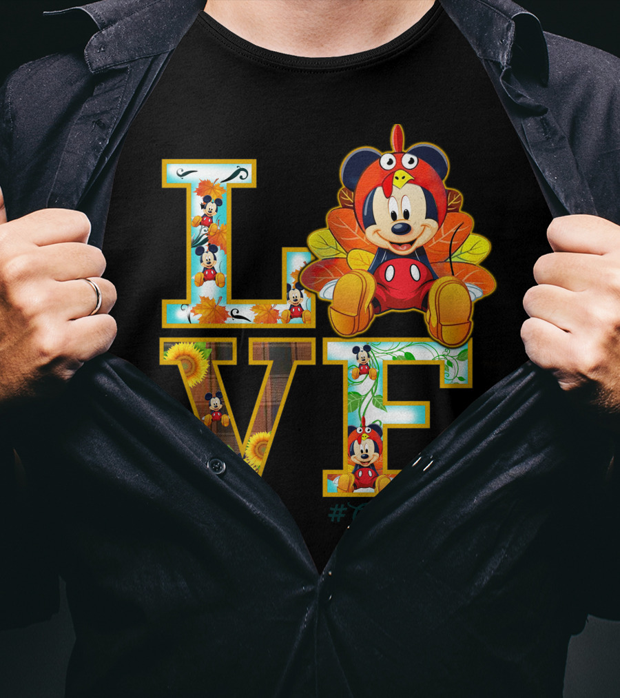 LOVE Mickey Thanksgiving Turkey Costume #Thanksgiving T-Shirt